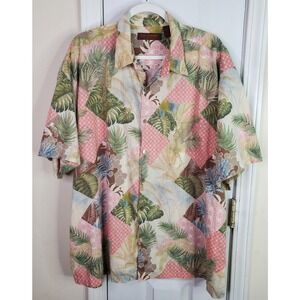 Tori Richard Short Sleeve Shirt Mens 2XL Hawaiian Lawn Floral Hibiscus Camp